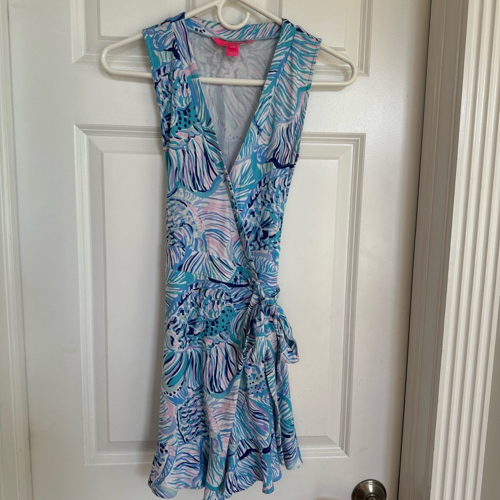 Lilly Pulitzer Blue Ruffled Wrap Sundress